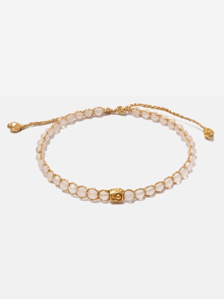 Madagascar Rose Quartz Crystal Bracelet | Gold for wholesale by Nusands
