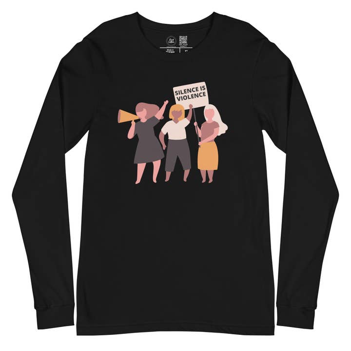 Silence is Violence Classic Long Sleeve for wholesale by Kind Cotton
