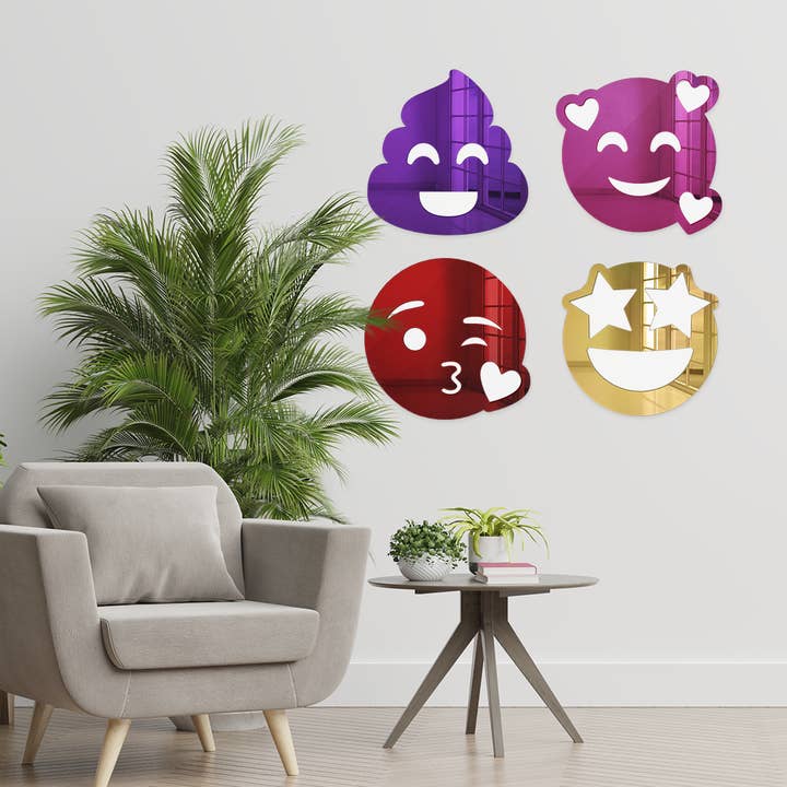 4ArtWorks – wholesale Väggspegel – I kärlek Emoji | Dekorativ Väggspegel
