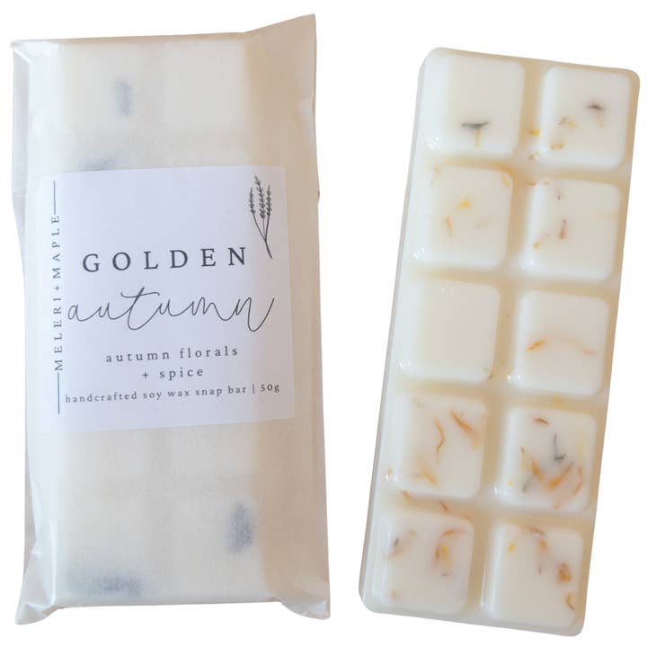 Golden Autumn Scented Snap Bar Wax Melt for wholesale by Meleri and Maple Co
