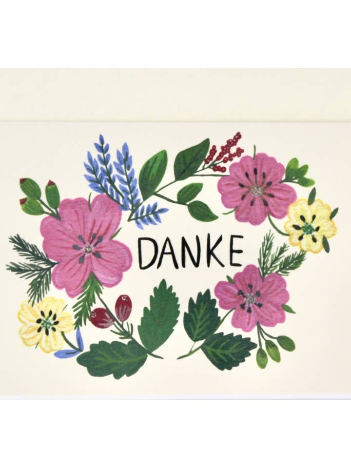 Rosa Blumen | Dankeskarte für den Großhandel von Colourina Design