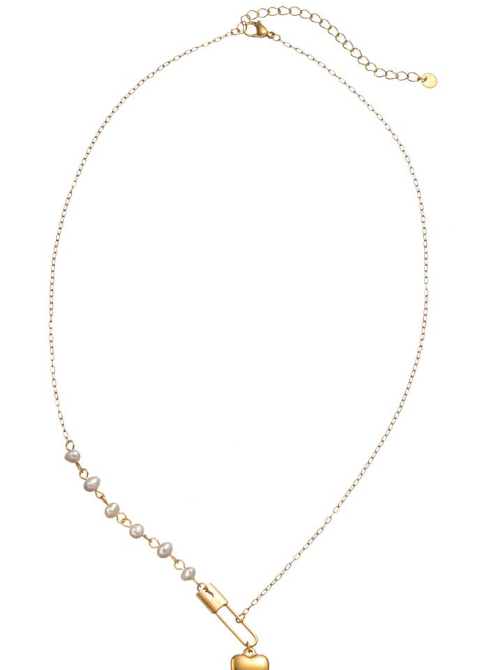 Safety Pin Drop Necklace for wholesale by Eye Candy Los Angeles