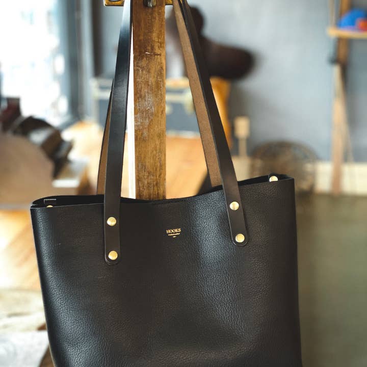 Sacola preta Montana por atacado de Hooks Crafted Leather Co.