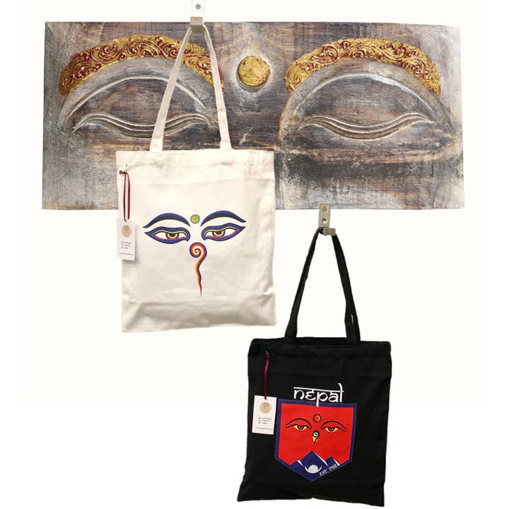 Nepal Buddha-øjne vævet stofindkøbsnet for engroshandel hos Atisha Spiritual Shop