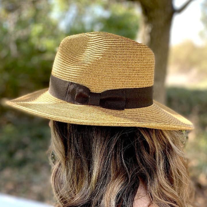 Sungrubbies - Wholesale Straw Hat - Women's - Stevie Fedora Hat For Women Wide Brim