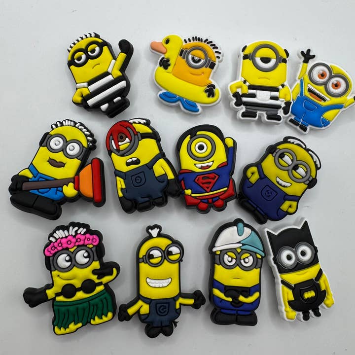 Stilnati - Wholesale Shoe Accessories - 12 Pcs Minions Shoe Charms Despicable Me Yellow Clips Bundle