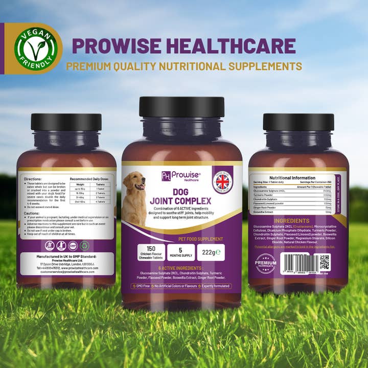 Prowise Healthcare - Wholesale Pet Supplement - Dog - Dog Joint Supplement UK Manufactured I 150 Chicken Flavor Ch