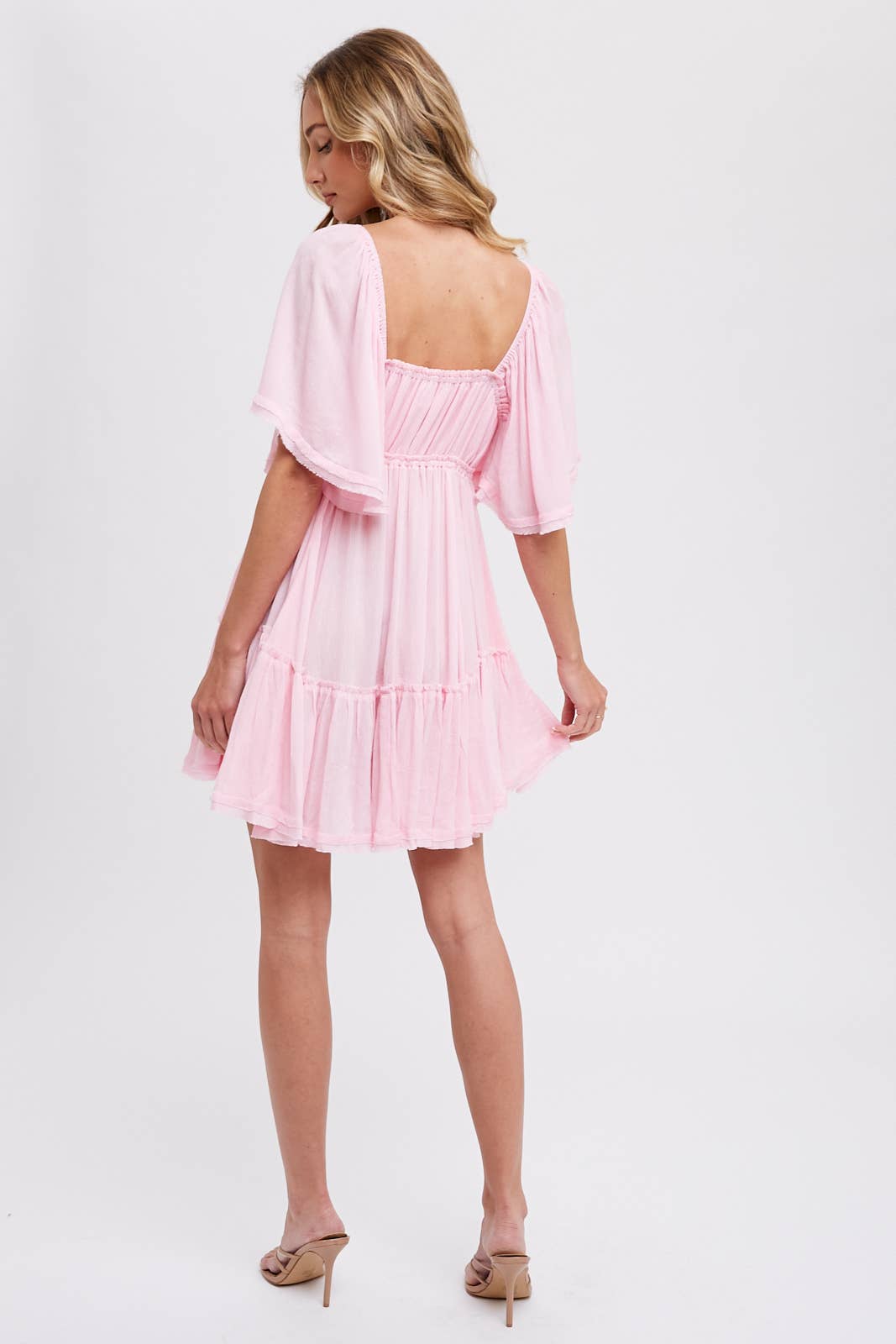 Bluivy - Wholesale Dress - Women's - RUFFLE HEM  RUCHED MINI DRESS2