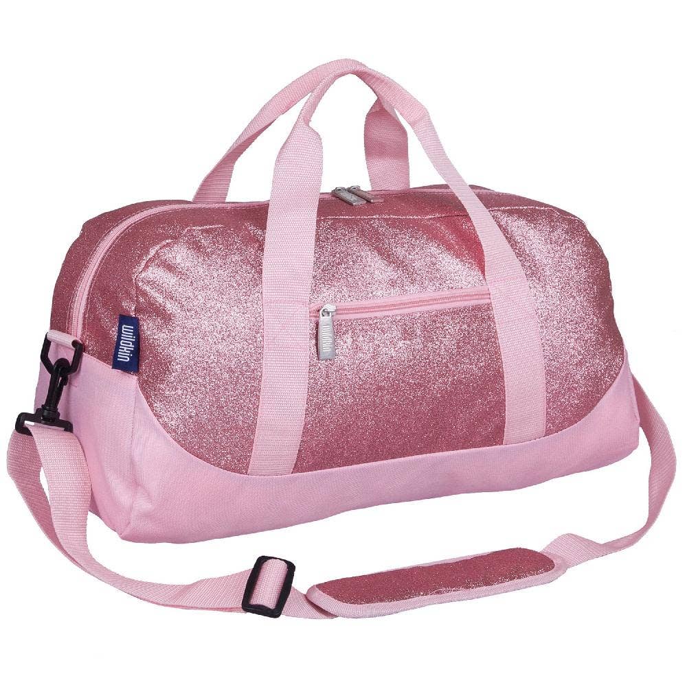 Wildkin - Wholesale Weekender Bag - Kids - Pink Glitter Overnighter Duffel Bag8