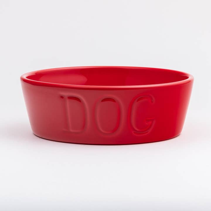 Dog Bowl Large - Poppy Red for wholesale by Bauer Pottery