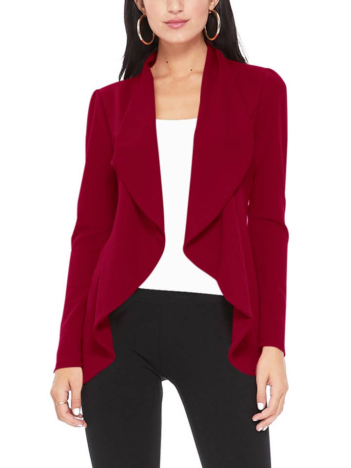 MOA COLLECTION - Wholesale Blazer - Women's - Women's Solid Casual Career Blazer Jacket3