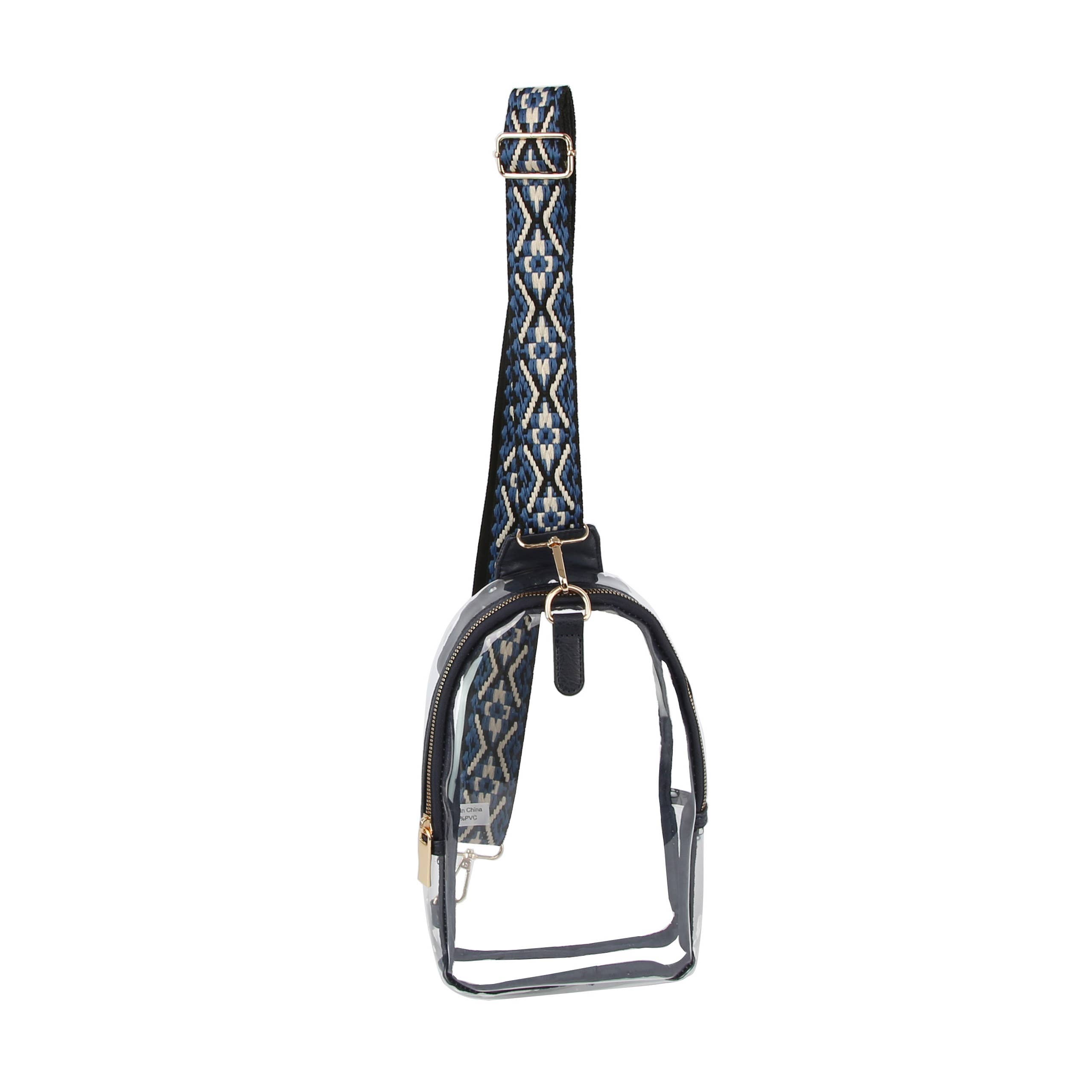 Handbag Factory Corp - Wholesale Crossbodytas - Dames - Transparante schoudertas voor draaggitaar met brede riem5