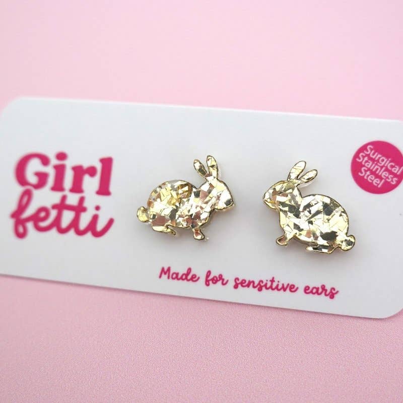 Girlfetti - Wholesale Stud/Post Earrings - Easter Bunny Acrylic Stud Earrings3