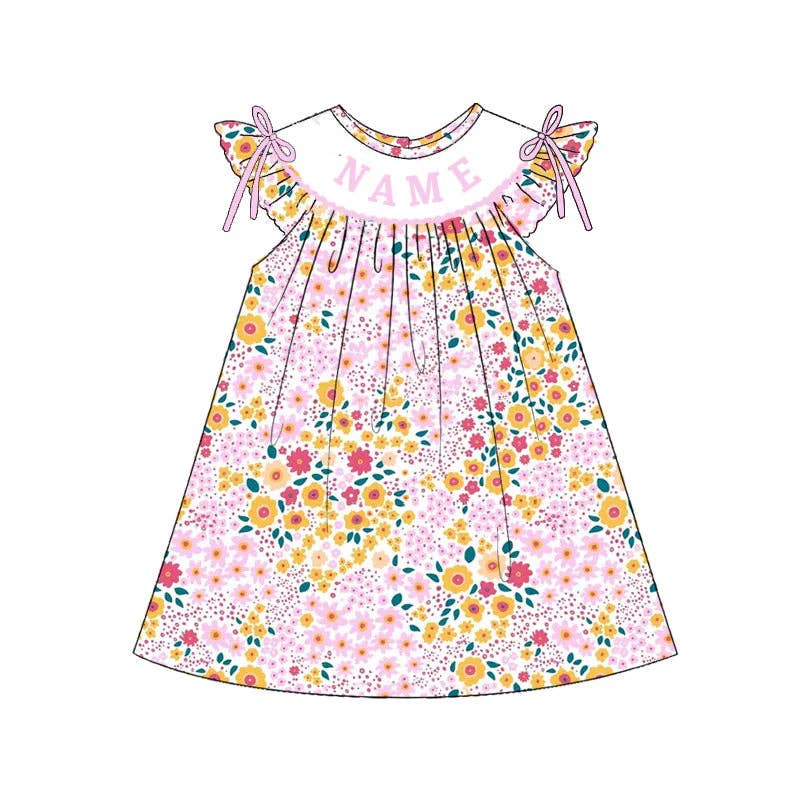 Auraquise - Wholesale Dress Set - Baby - Girls Summer CHILD OF GOD Smocked Custom Name Dress And Romper0