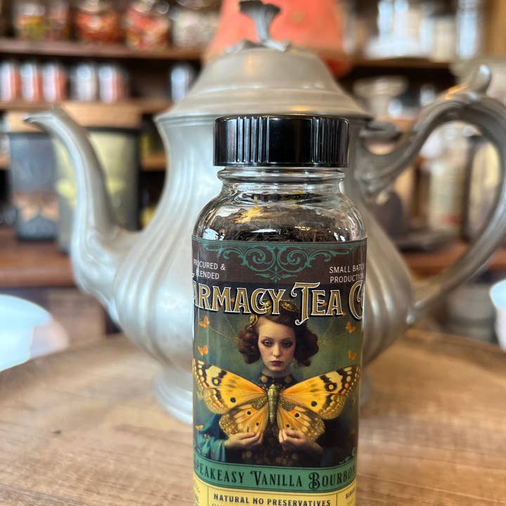 Montana Farmacy – wholesale Loose tea – Speakeasy Tea Vanilla Bourbon deep black tea Vintage Vibe