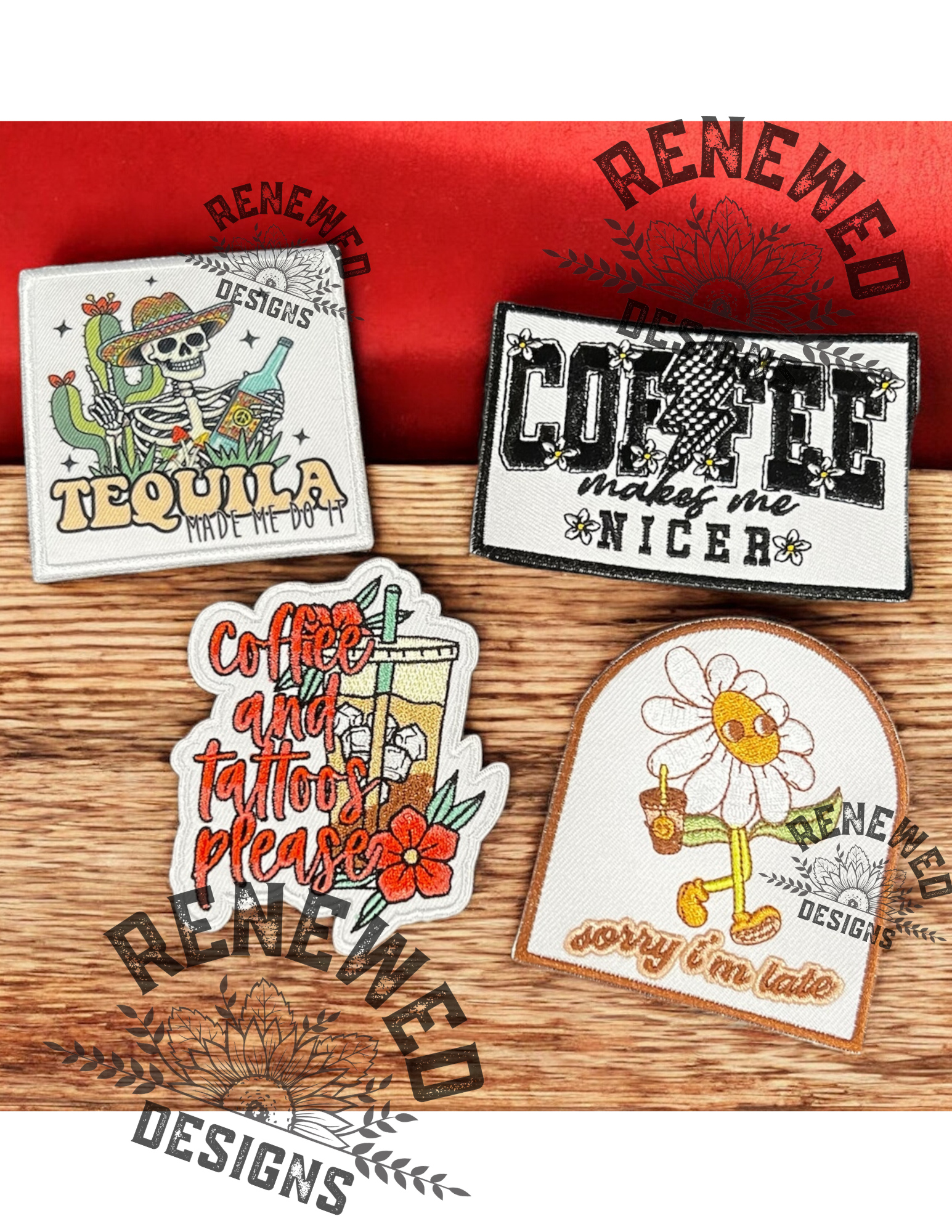 Renewed  Designs - Vendita all'ingrosso Toppe - Coffee & Tatuaggi Please Patch1