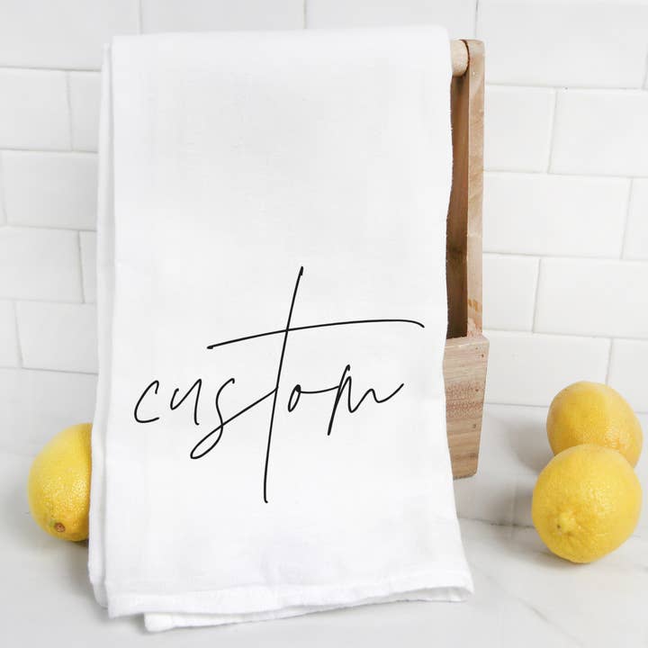 Torchon à logo personnalisé pour la vente par Emma and the Bean