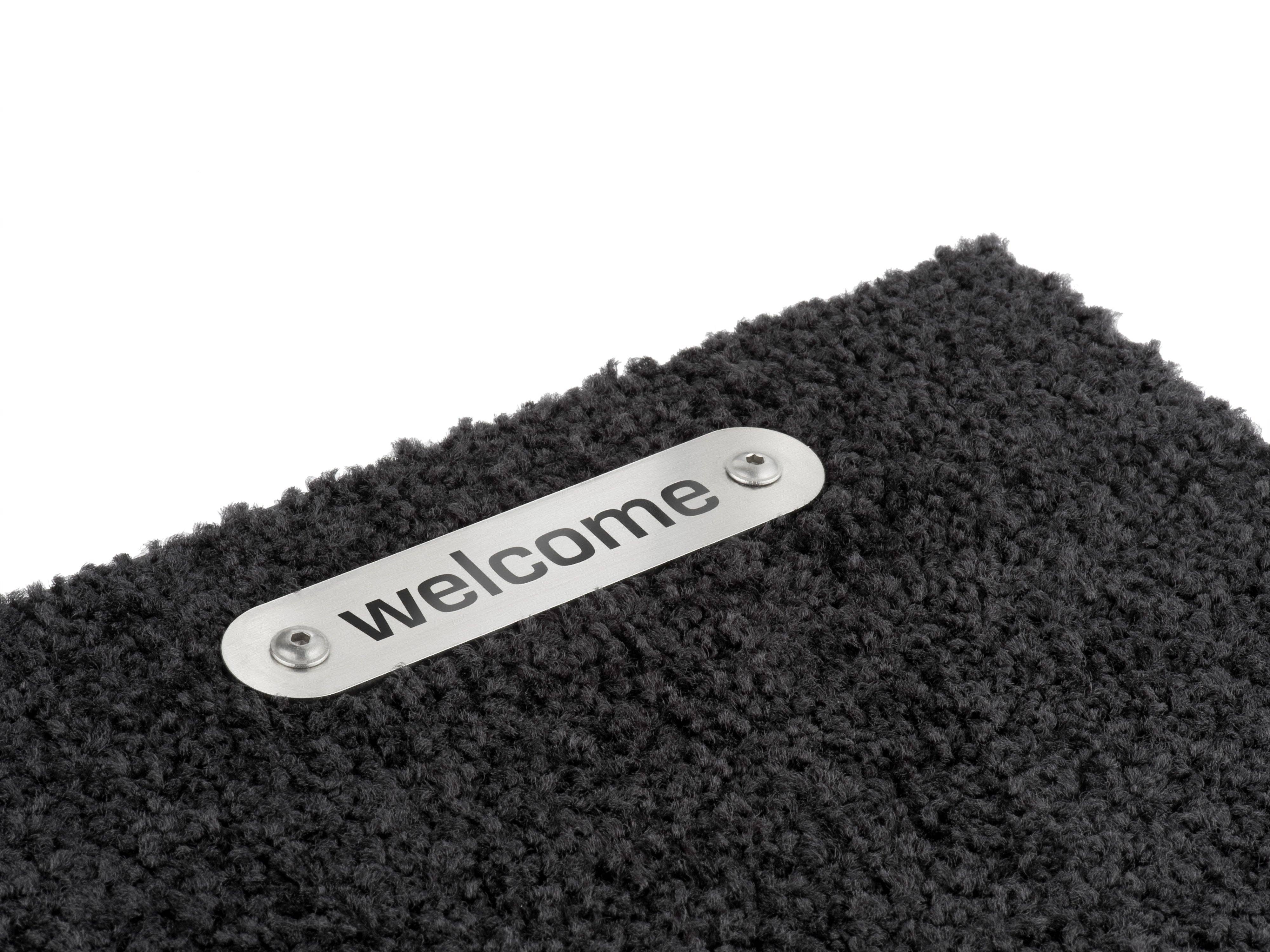 Keilbach Designprodukte – Engroshandel Dørmåtte – Picobello dørmåtte med rustfri stål og laserindgraveret "welcome"2