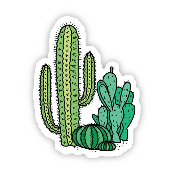 Green Cacti Aesthetic Sticker for wholesale by Big Moods