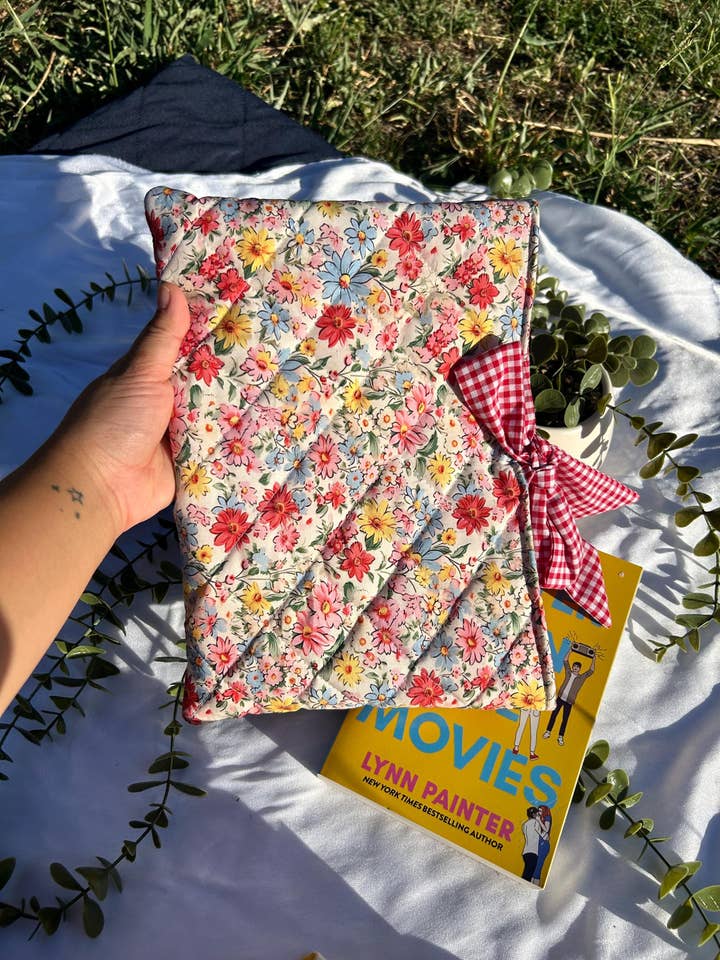 Handmade Quilted Floral Book Sleeve with Bow for wholesale by DaintyLuxeAU