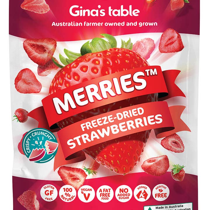 Gina's Table - Wholesale Dried/Dehydrated Fruit - Freeze Dried Strawberries - 10 pack
