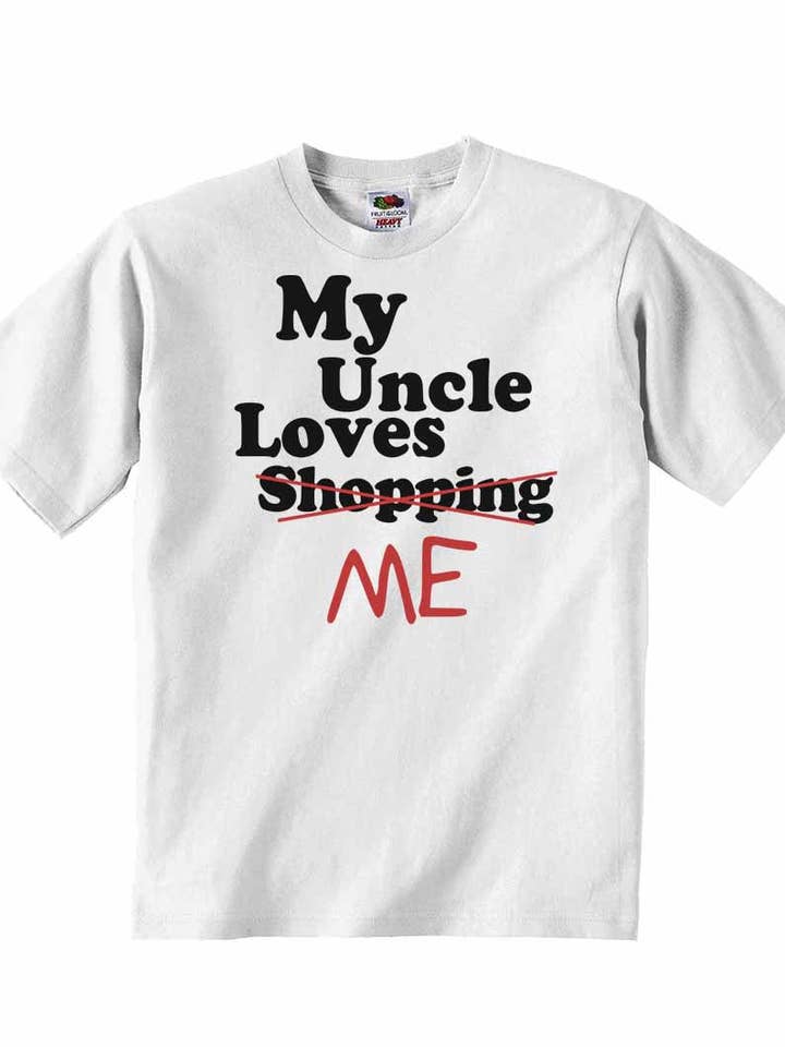 O Meu Tio Loves Me Não Compras - T-shirts para Bebé por atacado de Little Ratbag