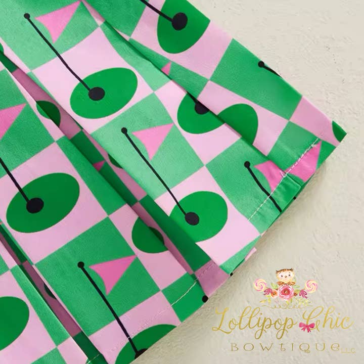 Lollipop Chic Bowtique LLC - Wholesale Top & Skirt Set - Kids - Girls Golf Pleated Skirt Set for Baby and Toddlers1