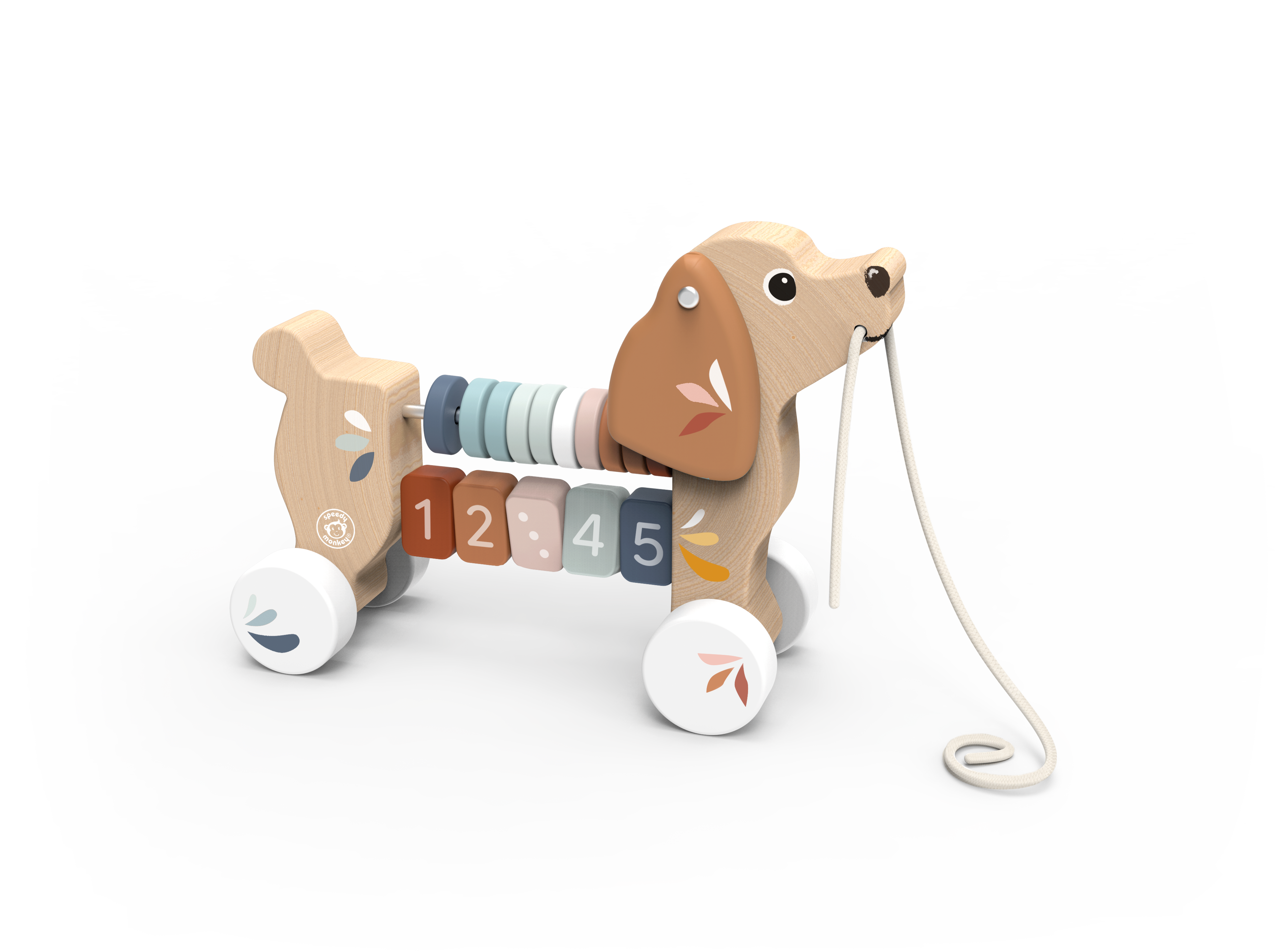 BTL Diffusion UK LTD – wholesale Wood toy – Child – Speedy Monkey Puppy pull along2