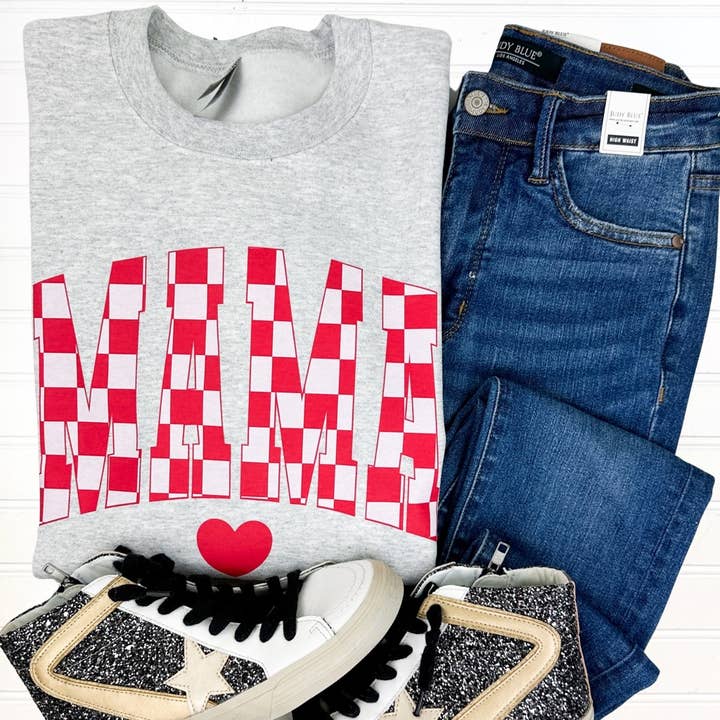 Sudadera Gildan a Cuadros para Mamá - Color Gris Ceniza para venta al por mayor de Nikkilynn Wholesale