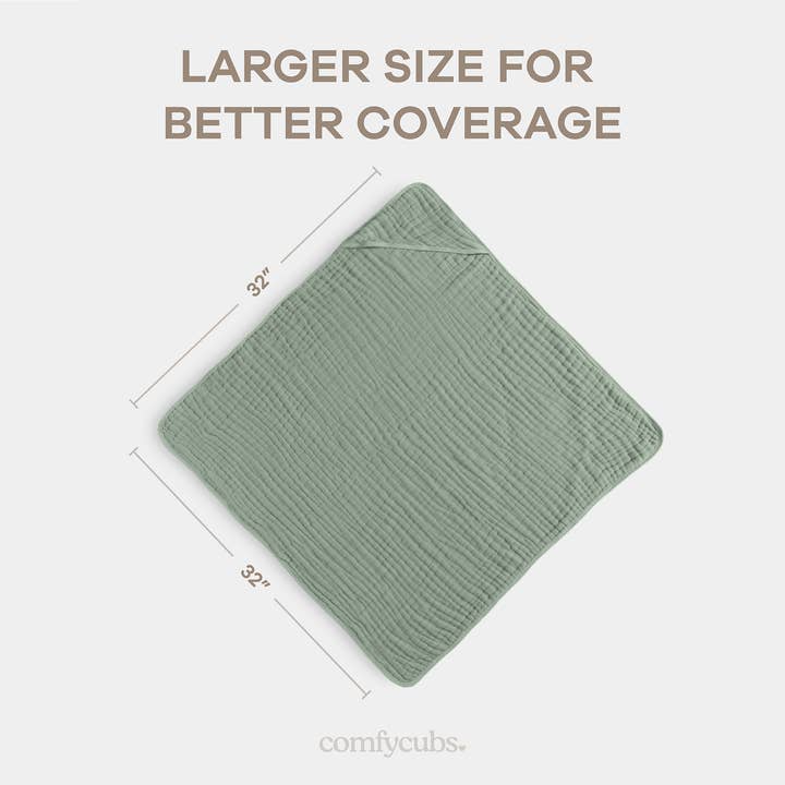 Comfy Cubs - Wholesale Hooded towel – Child & baby - Hooded Baby Towel, 6 Layer 100% Muslin Cotton by Comfy Cubs67