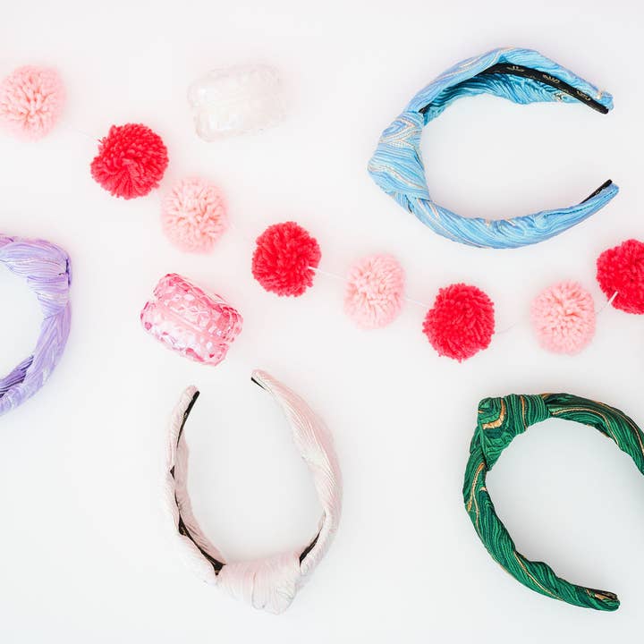 La Bella - Wholesale Fashion Headband - Women's - Lavender Swirl Jacquard Knotted Headband6