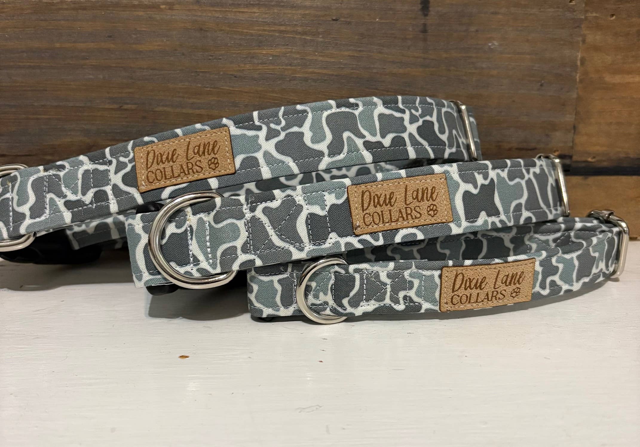 Dixie Lane Collars - Wholesale Pet Collar - Dog - Camo Marsh Dog Collar, Gray Duck Camo, Camouflage 1
