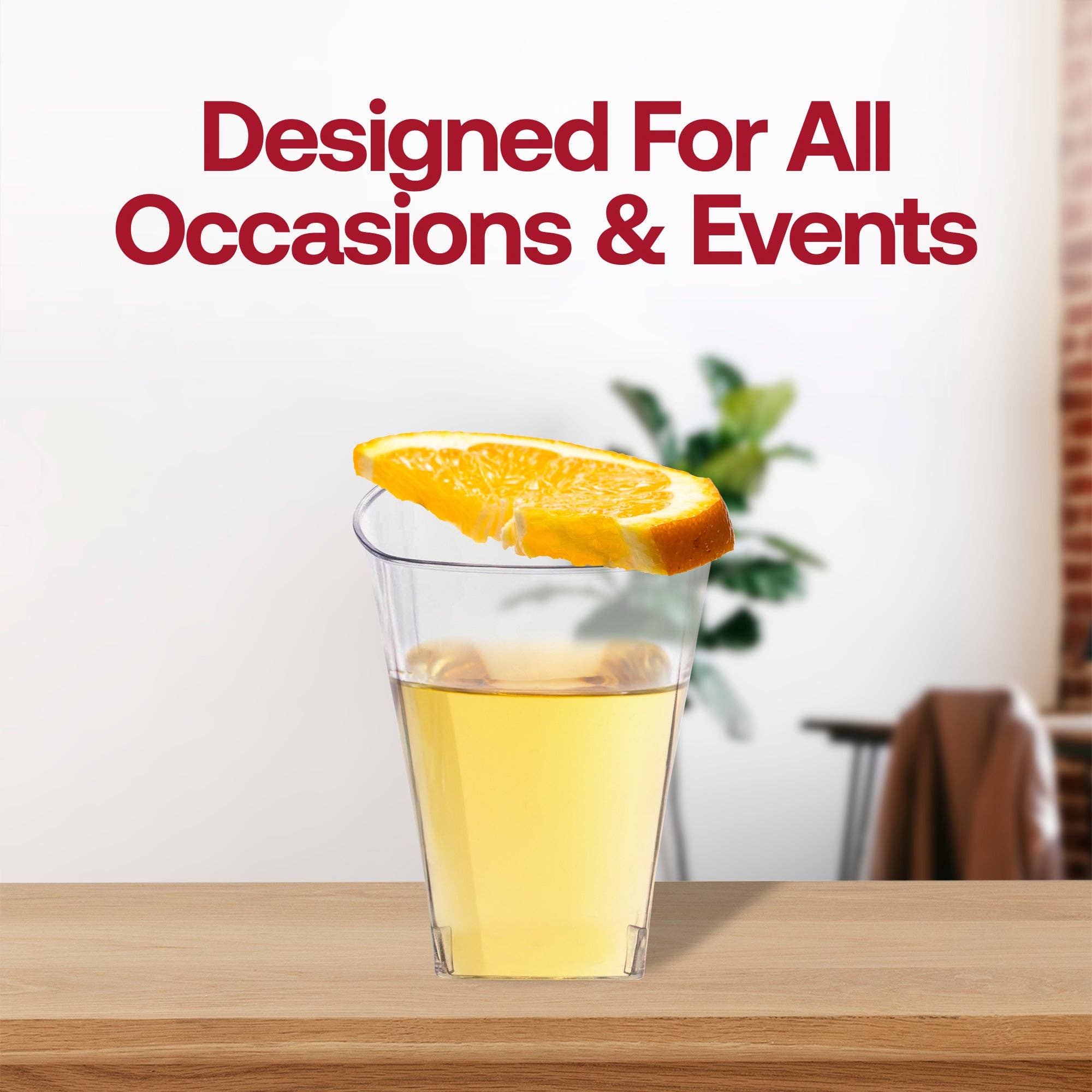 Smarty had a Party - Wholesale Wegwerpbeker - 8 oz. Transparante Vierkante Plastic Bekers - 14 stuks6