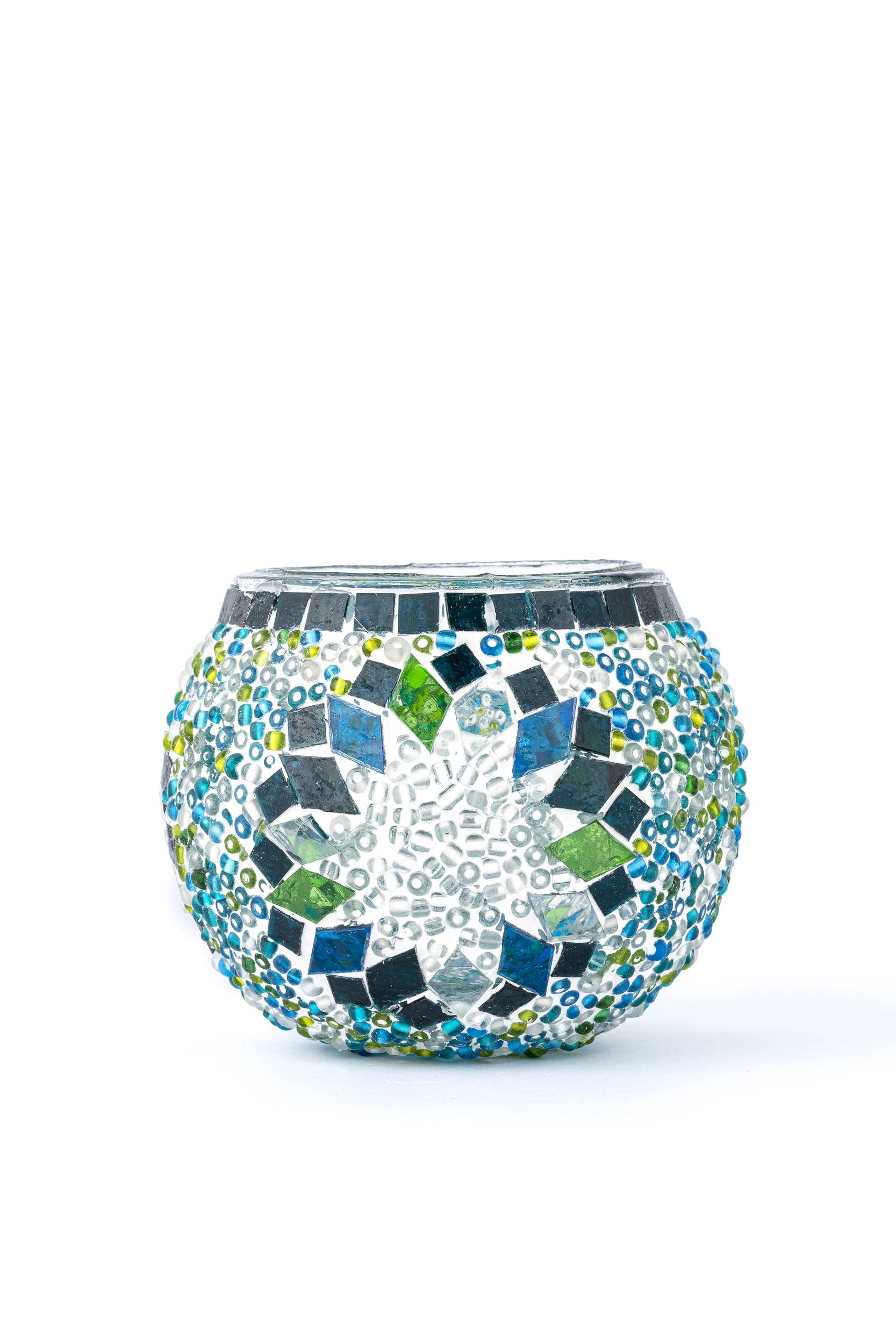 KAFTHAN - Wholesale Candle Holder - Large Mosaic Glass Candle Holders | Christmas Holiday Decor8