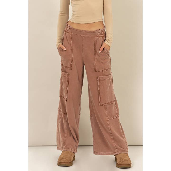 HYFVE - Wholesale Pants - Women's - DZ24E153-OVERSIZED UTILITY SWEATPANTS