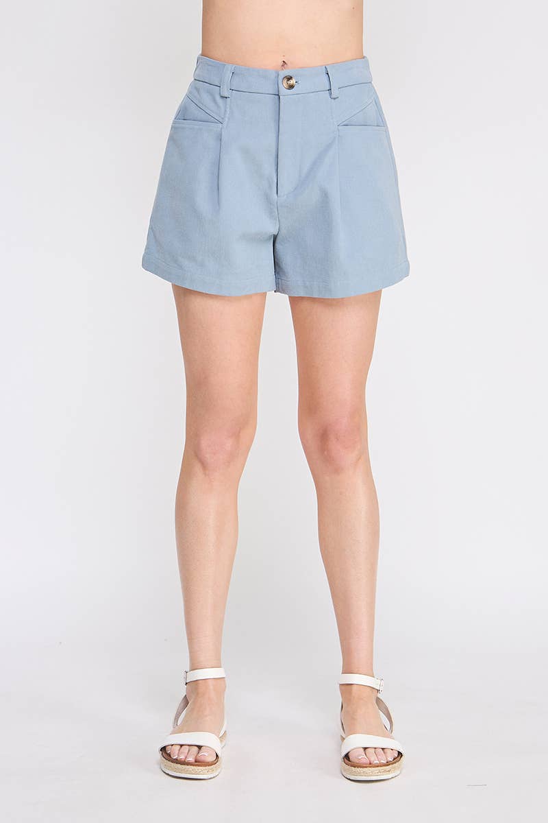 Allie Rose - Wholesale Shorts - Women's - Twill Box Pleat Shorts with Pockets13