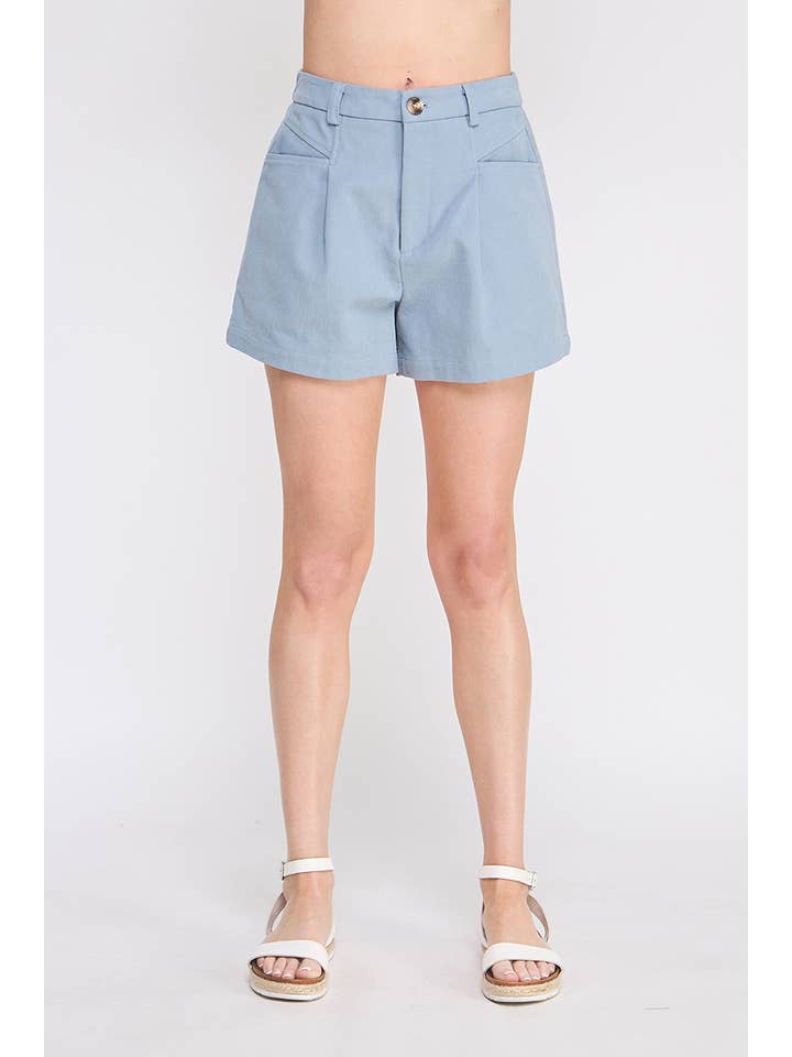 Allie Rose - Wholesale Shorts - Women's - Twill Box Pleat Shorts with Pockets13