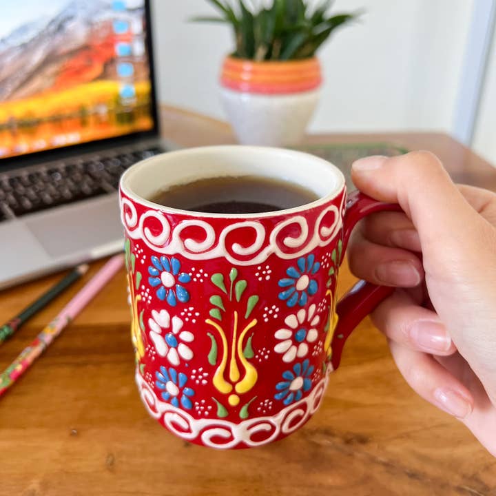 Umays Boho – wholesale Coffee mug – Hand Painted Coffee Mug, Ceramic Mug, Handmade Floral Mugs2