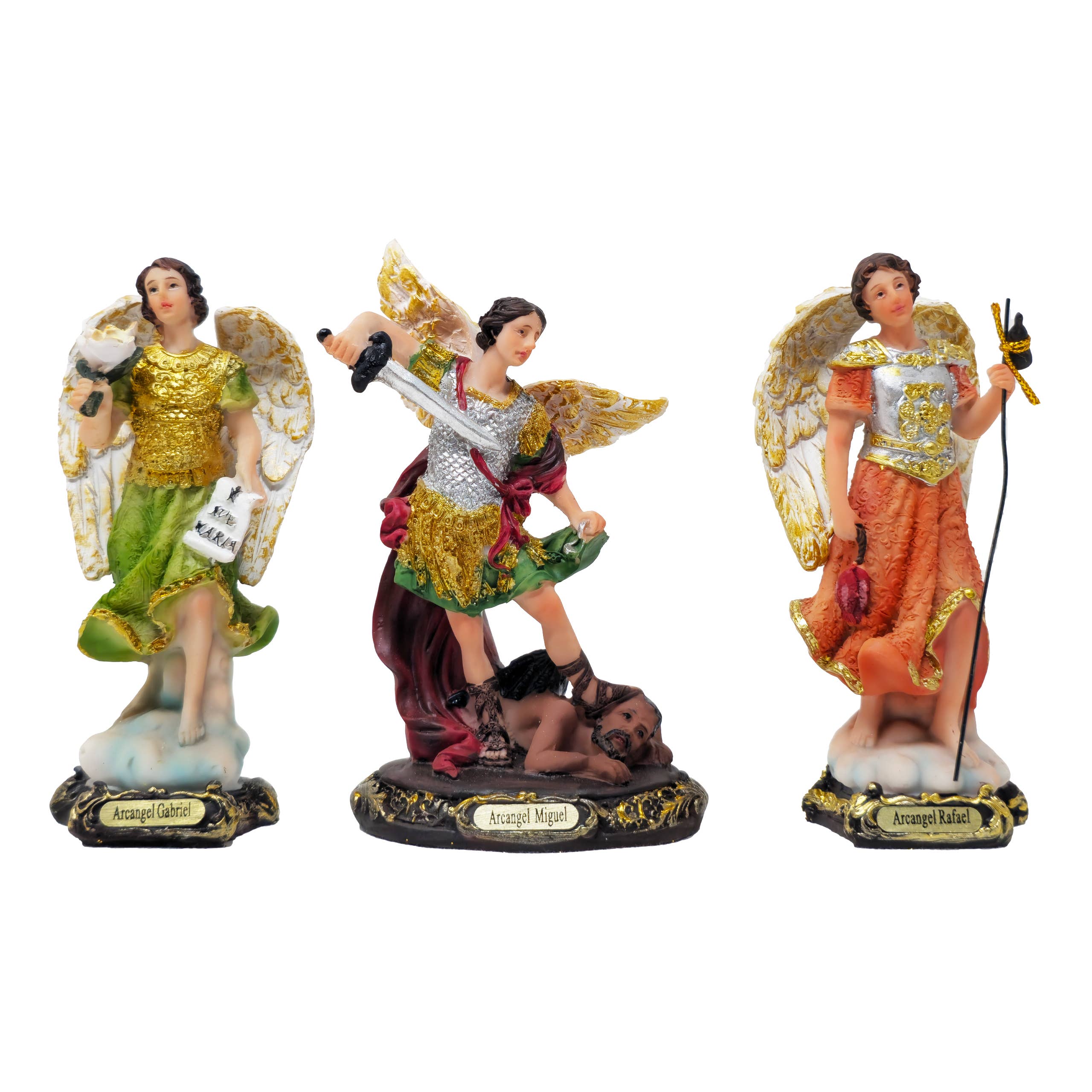 mrcjsales - Wholesale Sculpture - MrcjSales Gabriel, Raphael, Michael Archangels Set | Quality Resin | Detailed Statues | Spanish Names | Gift-Ready Box | Multiple Sizes | Spiritual Decor0