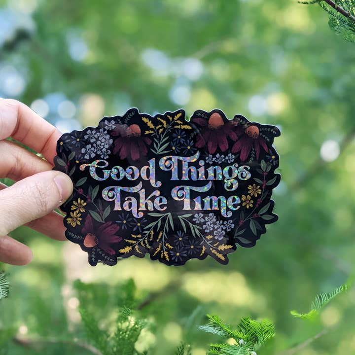 Papermill Creative - Wholesale Sticker - Good Things Take Time glitter sticker3