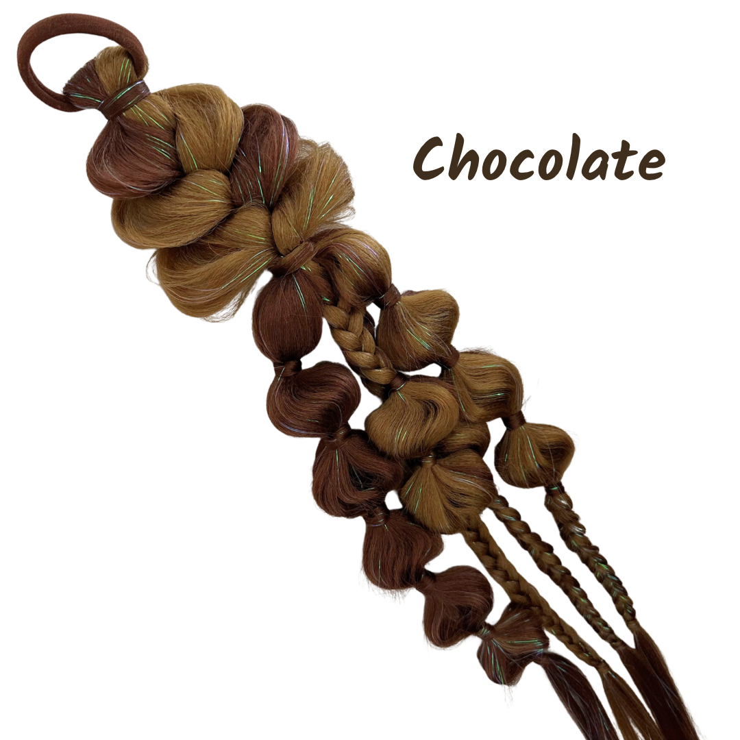 Poppet Locks - Wholesale Hair extensions - Long LED Bubble Pony - Chocolate - 20”0