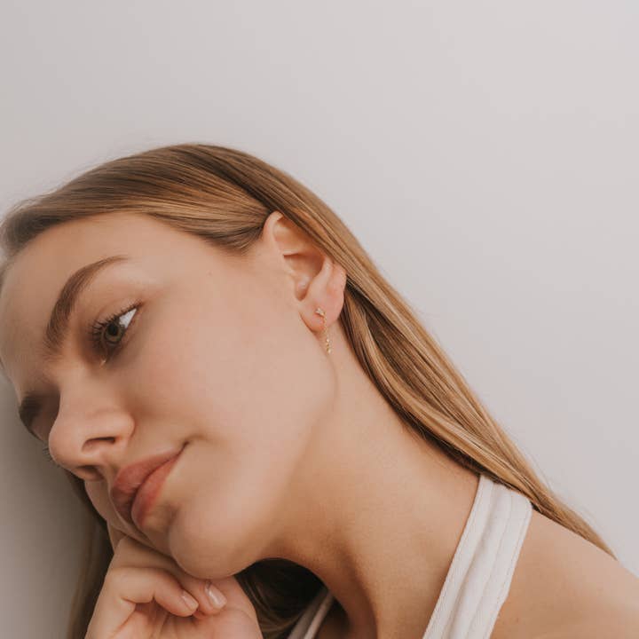 JaxKelly - Wholesale Dangle Earrings - Baguette Drop - Gold Earrings4