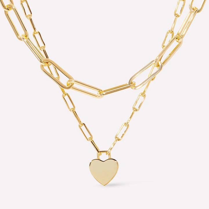 Gold 18K STAINLESS STEEL TARNISH FREE LAYERED NECKLACE | 40NK9429 for wholesale on Faire