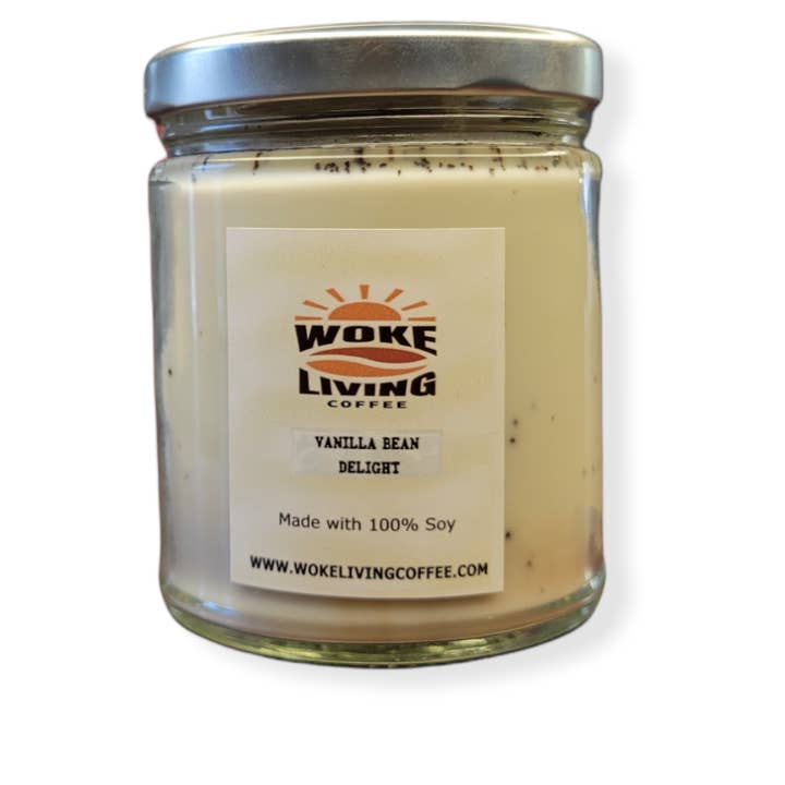 Vanilla Bean Delight Coffee Candle for wholesale by Woke Living Coffee