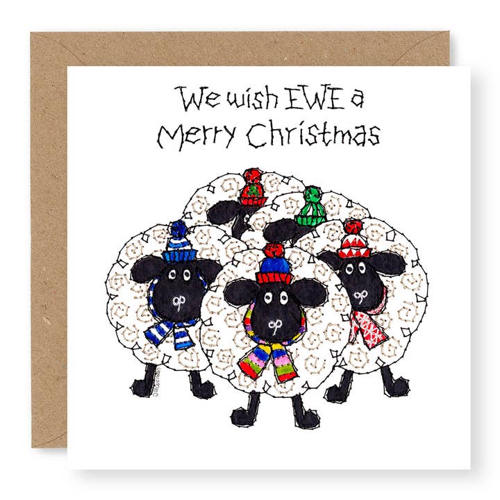 EWE Flock Nous souhaitons EWE pour la vente par Jane Buurman Handmade (Greetings Cards)