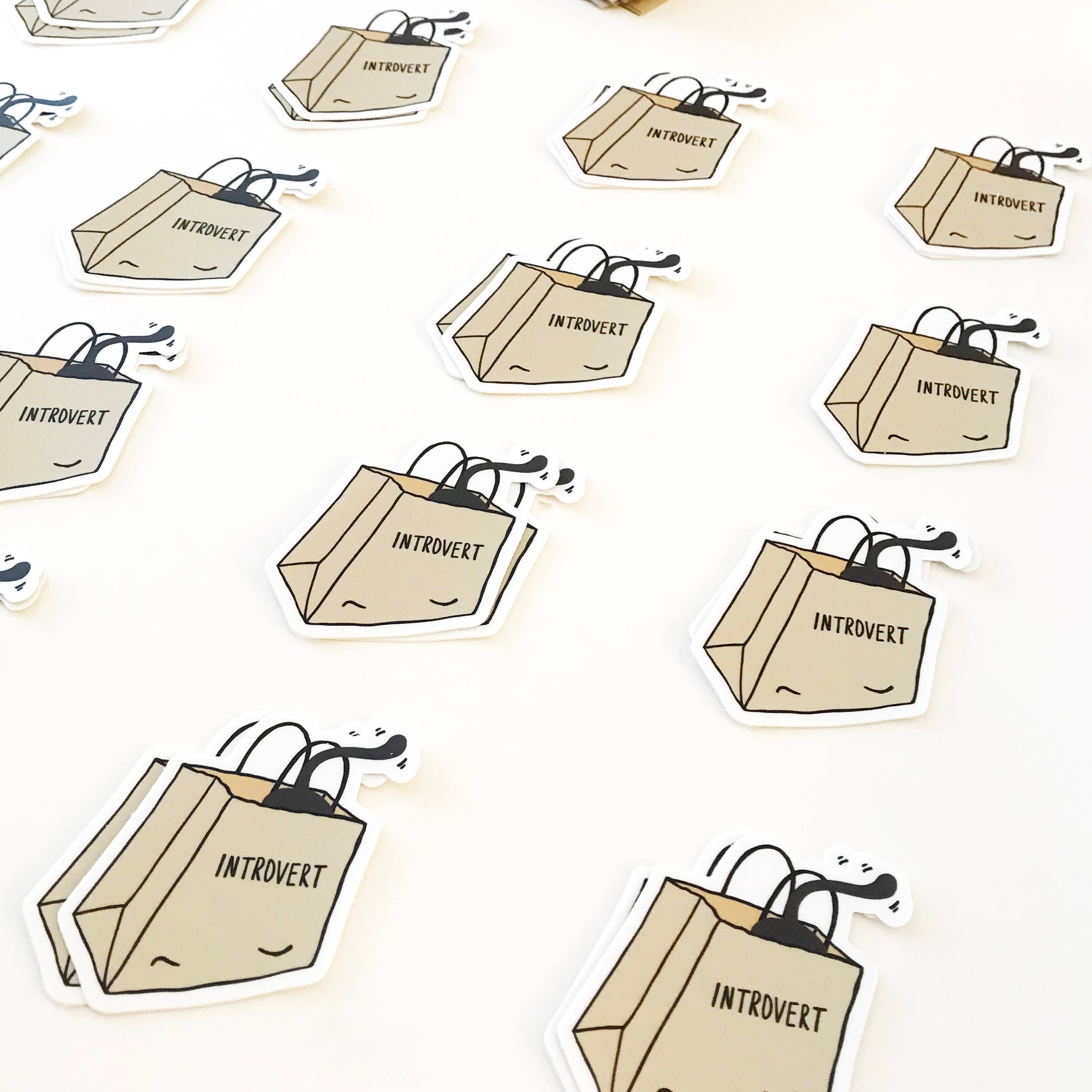 Yellow Daisy Paper Co. - Wholesale Sticker - Introverting Cat Sticker, Vinyl Introvert Sticker3