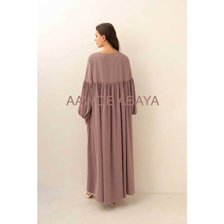 Aawoe Abaya – Hijab - Mulher por atacado – Vestido Abaya Chic com Mangas Bufantes - 2432-ROB7