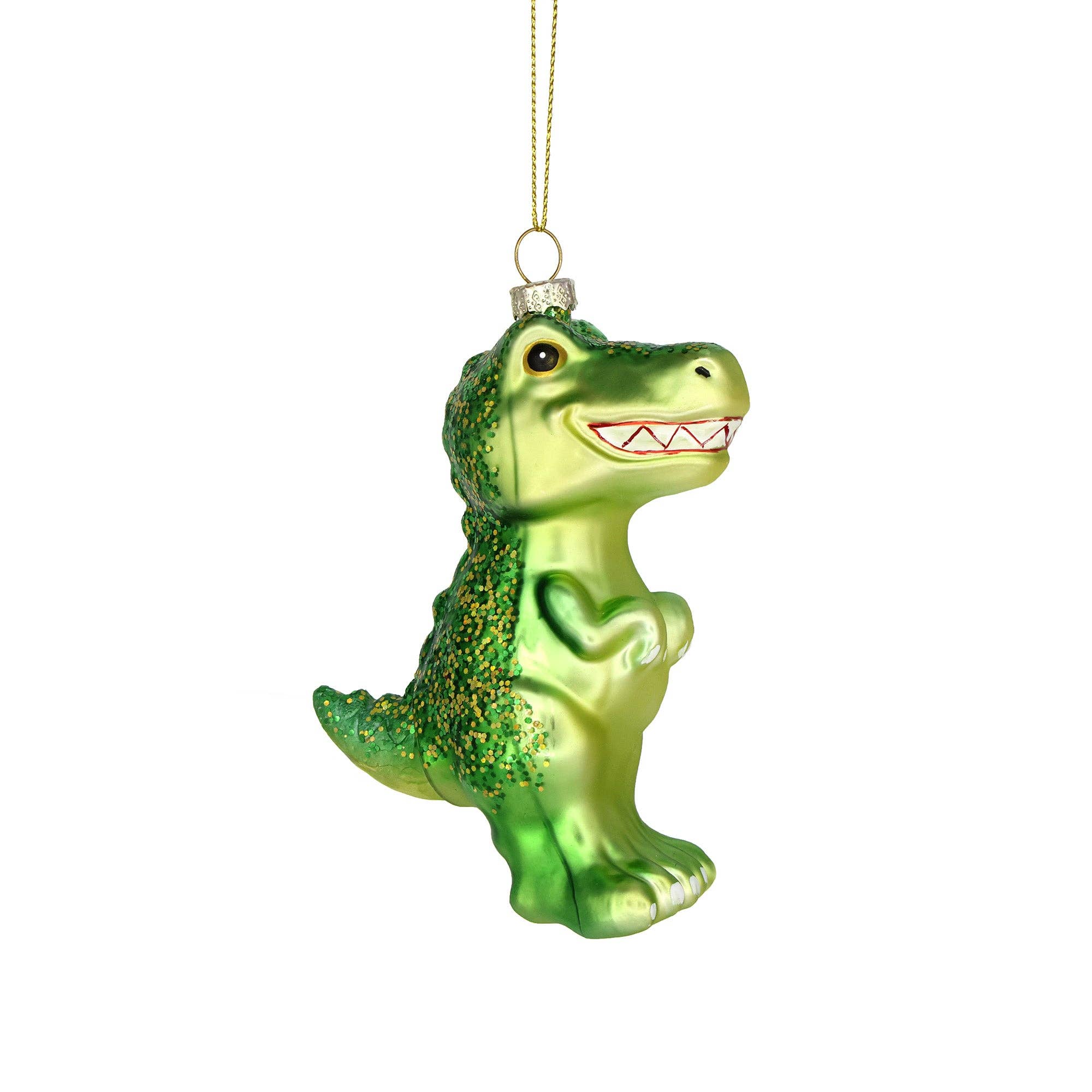Chive - Wholesale Ornament - Happy Dino, Cute Baby’s First Retro Glass Christmas Ornament0