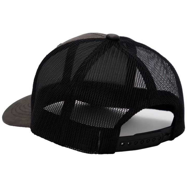 Cap Zone - Wholesale Trucker Hat - Unisex - American Flag Patch Oiled Faux Leather Trucker Hat