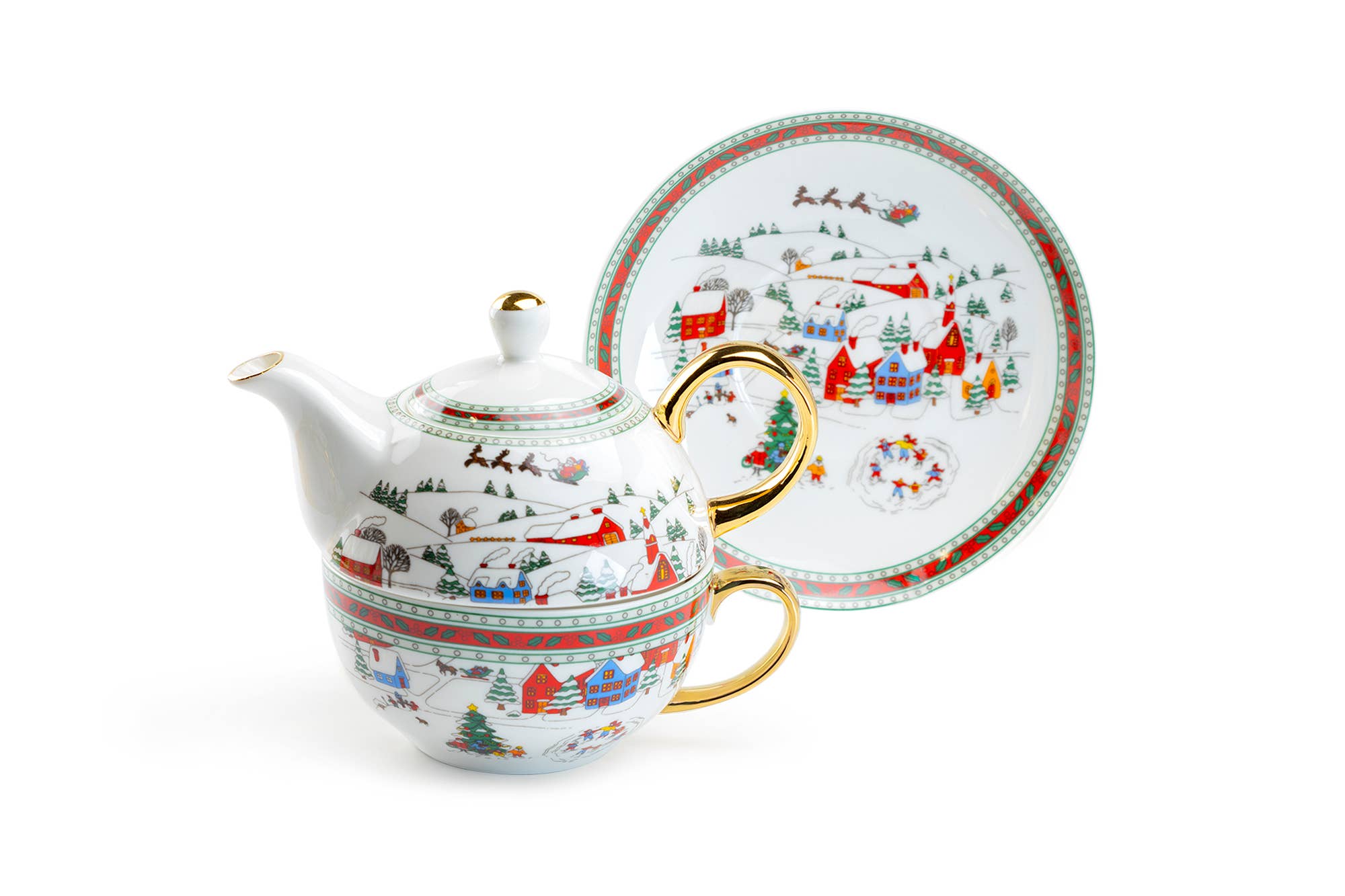 Grace Teaware - Wholesale Tea Set - Holiday Winter Wonderland Tea For One Set3